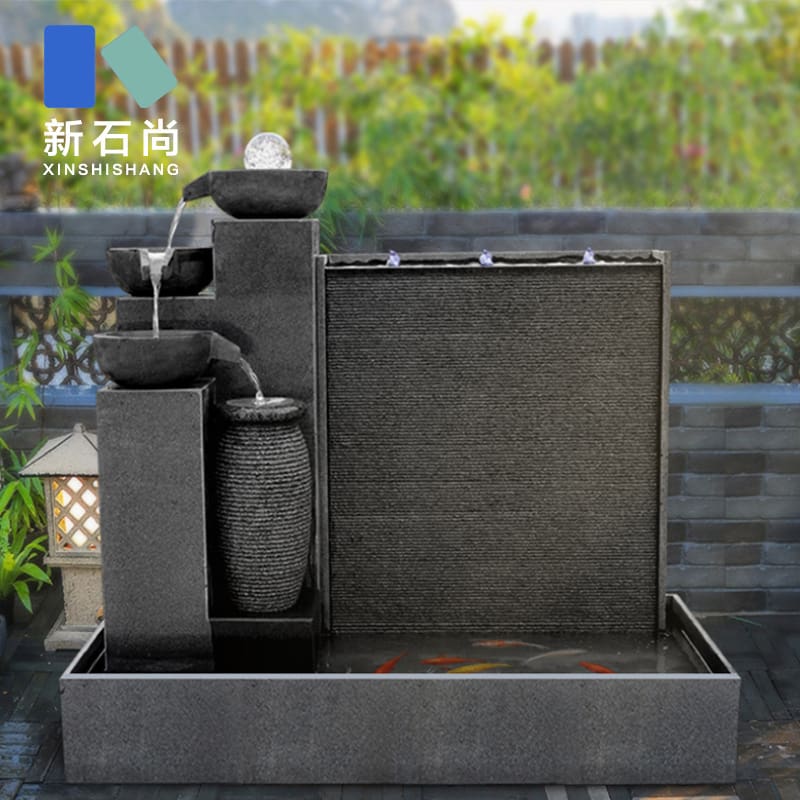 Rkt4 đá granite nước rèm tường lớn non bộ nước ngoài trời bền đẹp, thân thiện nan