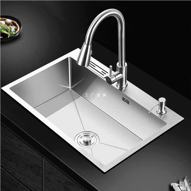 Bồn rửa dày đơn khe bếp bằng thép không gỉ cao cấp, tiện lợi cho nhà hàng CR-422