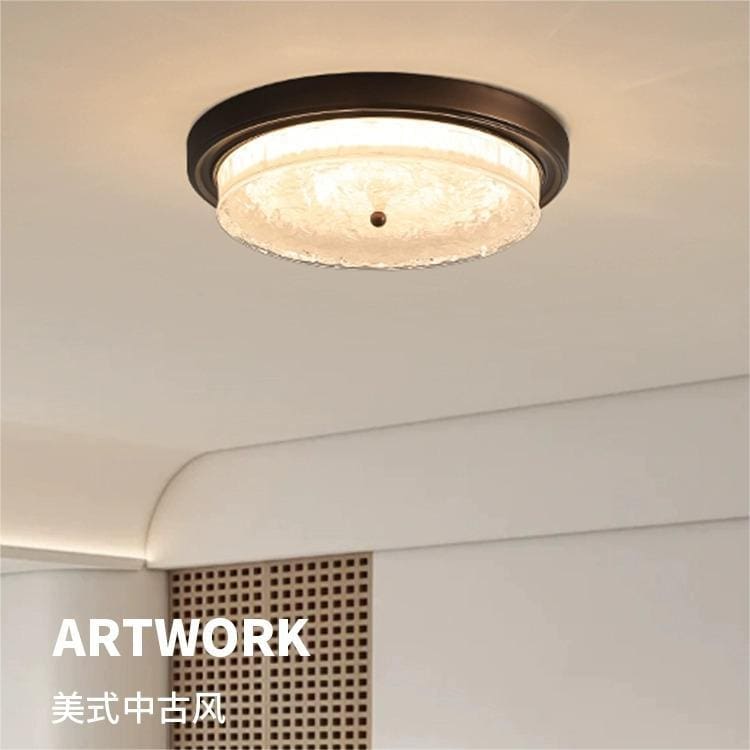 Đèn trần retro, đèn phòng ngủ tròn đồng quê Mỹ, đèn học nhà - DTN-703
