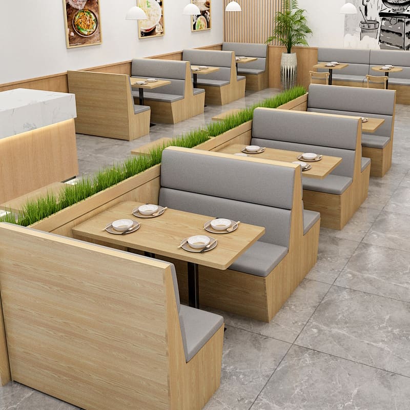 Bàn ghế sofa trên tường nhà hàng quán mì thương mại bánh mì - BGCF-2026