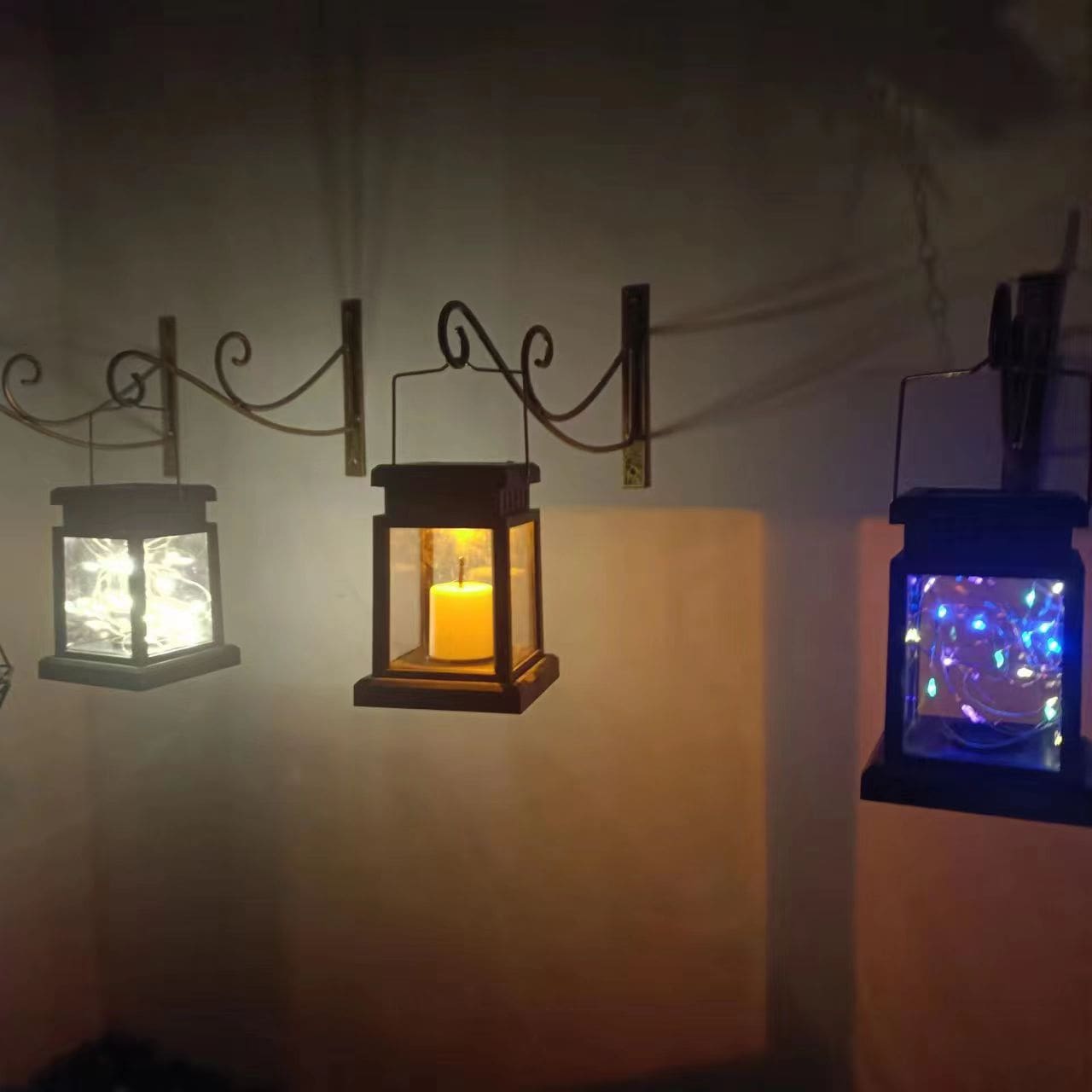 Đèn lồng cung điện năng lượng mặt trời Nến màu dòng đèn lồng ngoài tr - DNT-1882