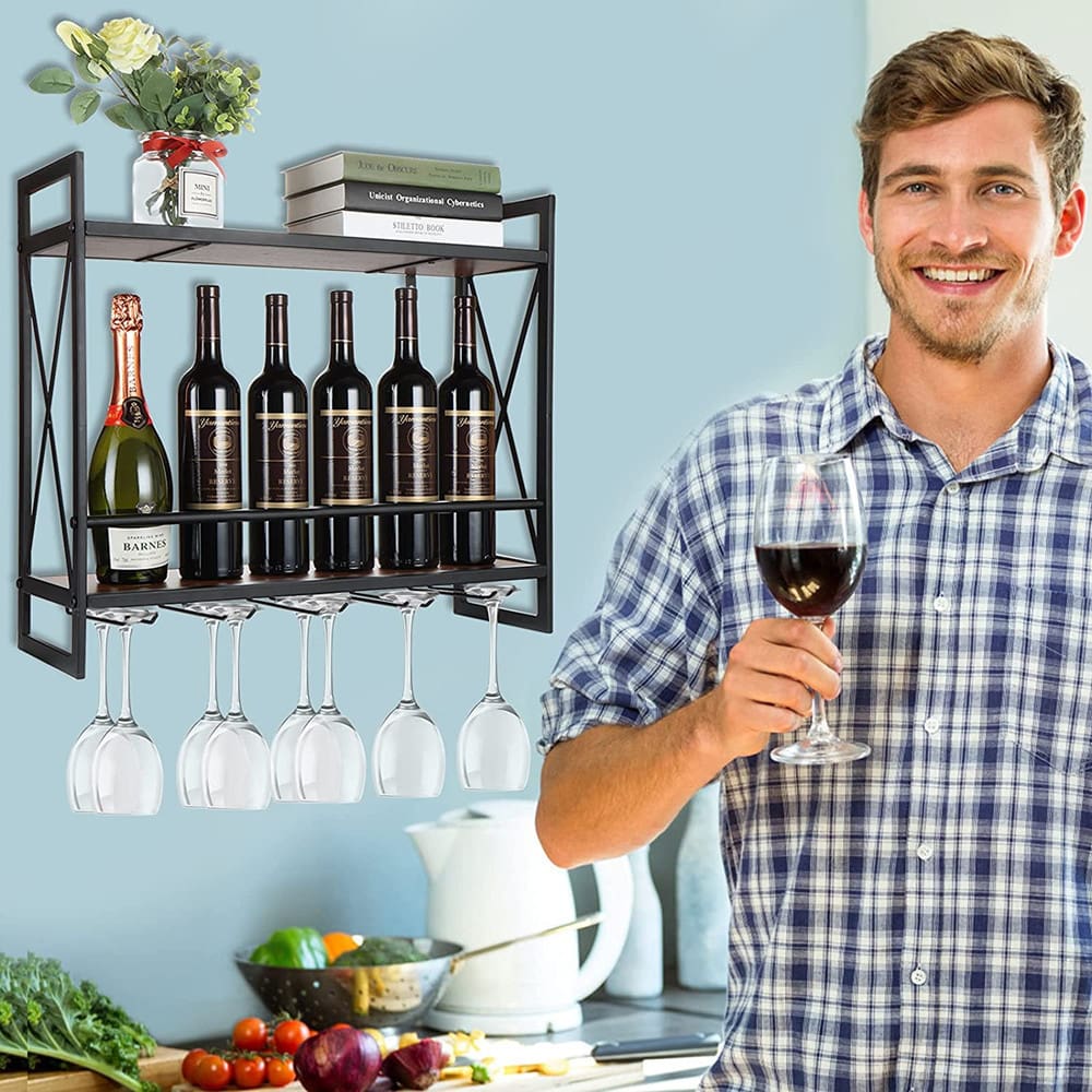 Giá để ly rượu treo ngược nhà hàng trên tường cao cấp, tiện lợi cho nhà hàng  TR-724