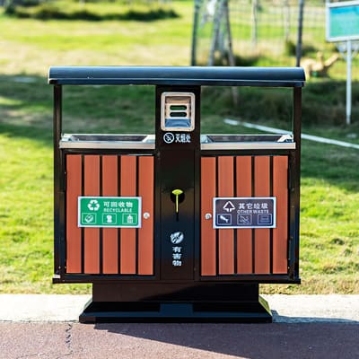 Thùng rác inox ngoài trời, công viên ngoài trời, tài ngoài trời bền đẹp, thân TGNT_258