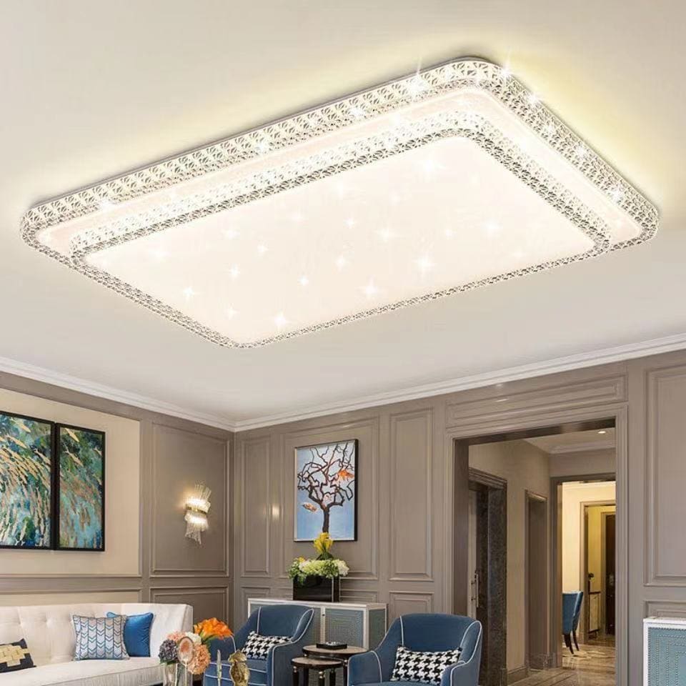 Đèn LED mới hình chữ nhật phòng khách đèn hiện đại tròn đơn - DTN-1086