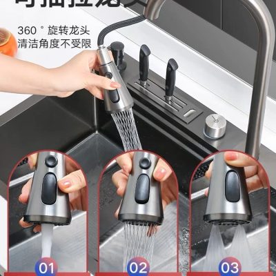 Bồn rửa nhà bếp tổ ong nổi mưa tắm thác cao cấp, tiện lợi cho nhà hàng CR-496