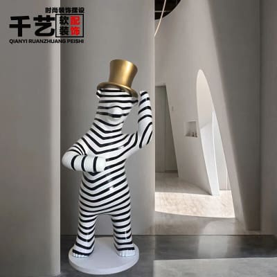 Thời trang vẽ gấu frp điêu khắc sàn lớn trang ngoài trời bền đẹp, thân thiện  DTTNT_207
