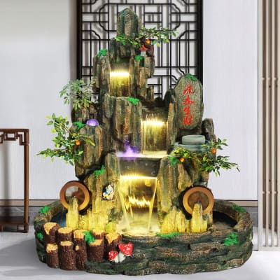 Hòn non bộ lớn chảy nước đài phun nước cảnh ngoài trời bền đẹp, thân thiện mô DTTNT_77