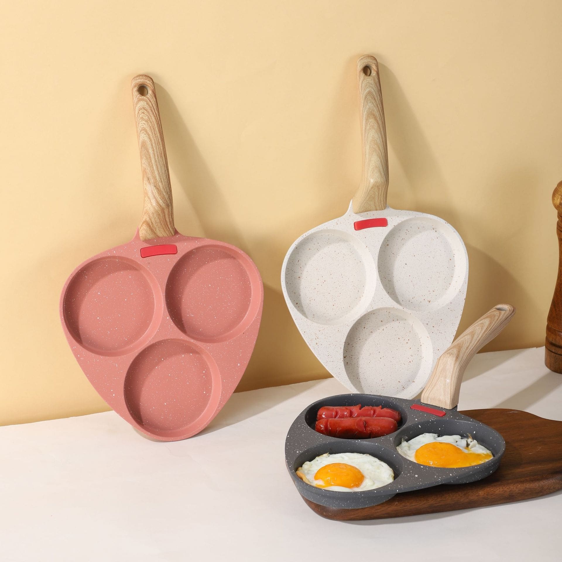Mới 3 lỗ trứng tráng nồi nhà ăn sáng đá cao cấp, tiện lợi cho nhà hàng THN-31