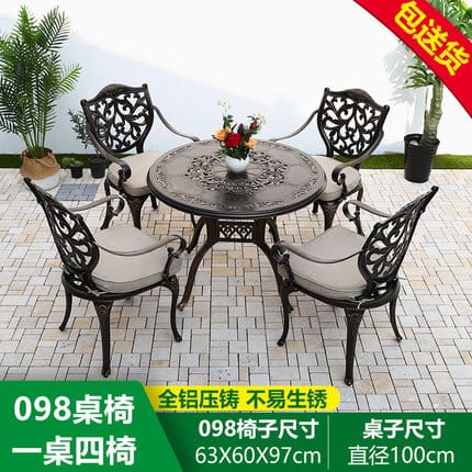 Bộ bàn ghế ngoài trời nhôm đúc sân vườn bếp ngoài trời bền đẹp, thân thiện mô BGSV_1432