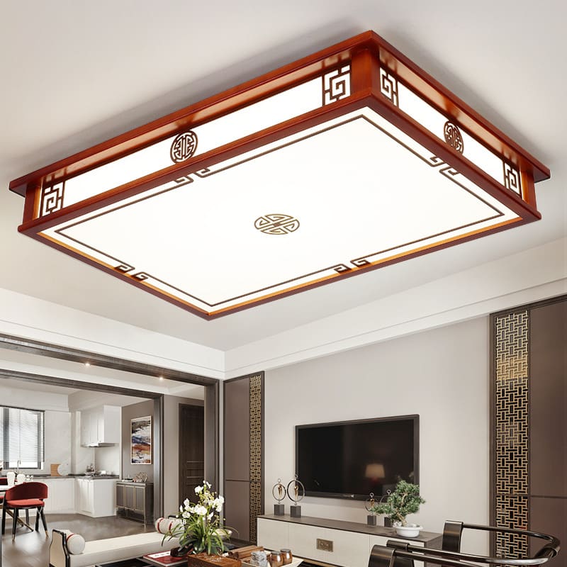 Đèn trần LED cổ điển bằng gỗ nguyên khối hiện đại của Trung - DTN-1064
