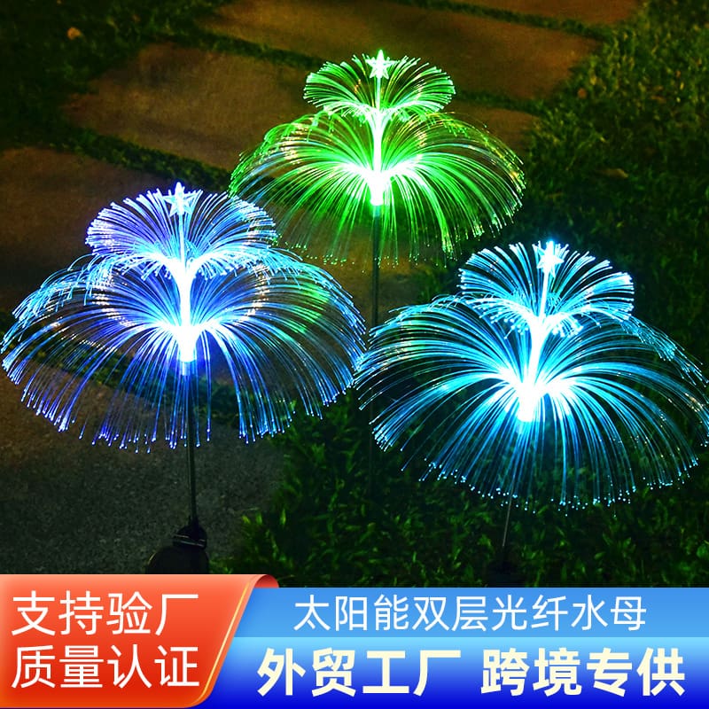 Đèn LED Năng Lượng Mặt Trời 2 Lớp Sợi Quang Sứa Đèn Ngoài Trời Chống - DNT-1867