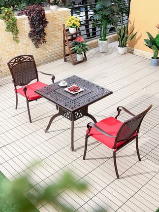 Bàn ghế nhôm đúc ngoài trời sân vườn biệt thự ngoài trời bền đẹp, thân thiện  BGSV_1212