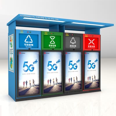 Thùng rác cửa cảm ứng thông minh ngoài trời quảng ngoài trời bền đẹp, thân th TGNT_71