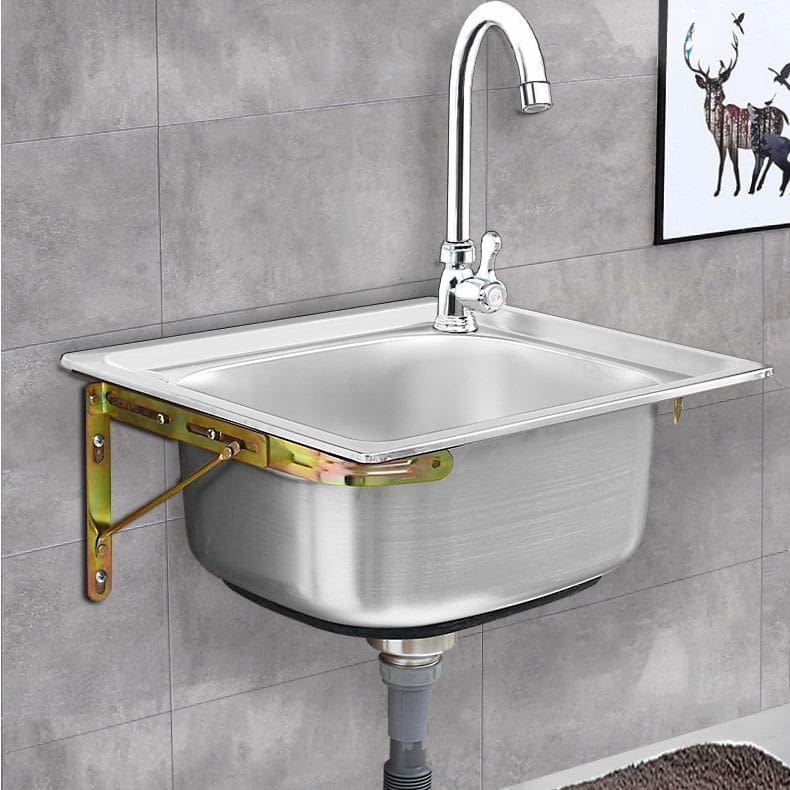 Bồn rửa treo tường inox 304 một khe dày có cao cấp, tiện lợi cho nhà hàng CR-366