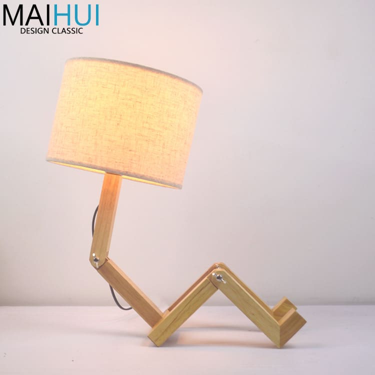 Bắc Âu Sáng Tạo Ins Đèn Bàn Gỗ Chắc Chắn LED Phòng Ngủ Đèn Ngủ Đèn Ngủ - DDB-802