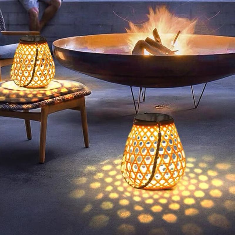 Năng lượng mặt trời mới giả tre đèn chùm ánh sáng năng lượng mặt trời - DNT-2201