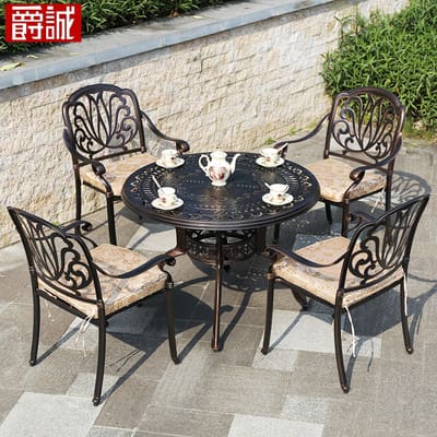 Bàn ghế ngoài trời sân vườn ngoài trời nhôm đúc ngoài trời bền đẹp, thân thiệ BGSV_1593