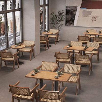 Bàn ghế Wabi Sabi Wind Chandigarh Ghế Gỗ Mây Món Ăn Phương - BGCF-594