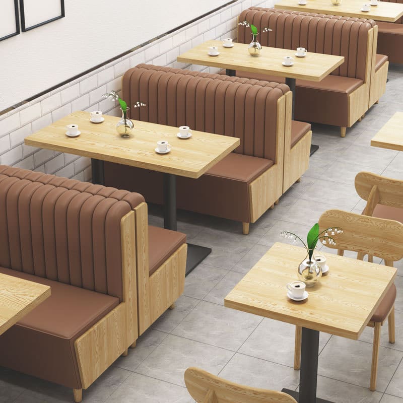 Bàn ghế Quán trà sữa đơn giản dựa vào tường ghế sô pha cà - BGCF-1791
