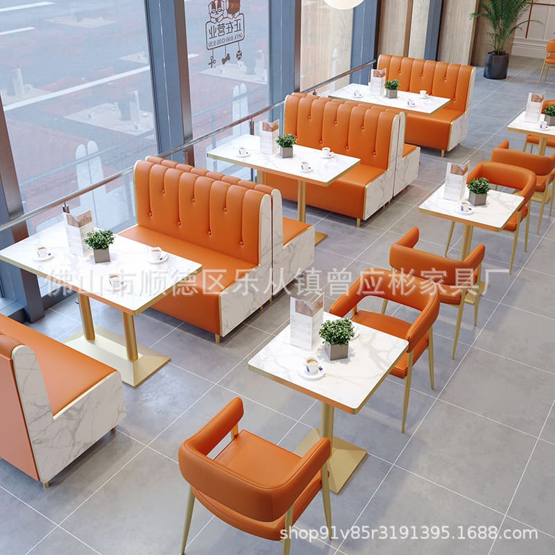 Bàn ghế món tráng miệng snack burger quán trà sữa bàn ghế - BGCF-2027