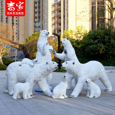 Mô phỏng đồ trang trí gấu bắc cực ngoài trời ngoài trời bền đẹp, thân thiện m DTTNT_174