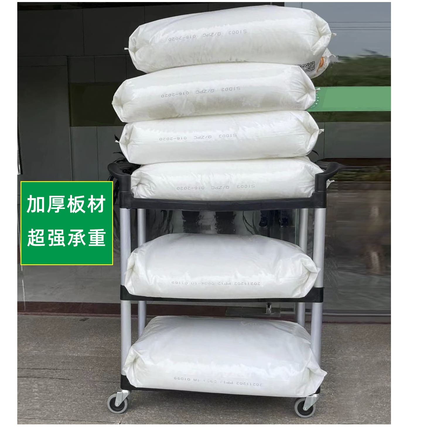 Xe đẩy đựng bát đĩa bằng nhựa dày, xe đẩy chất lượng cho khách sạn DKS-493