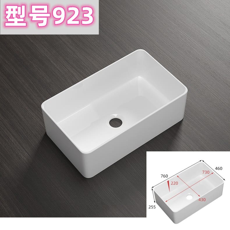 Chậu rửa bát bằng sứ dtb9 chậu rửa bát gắn cao cấp, tiện lợi cho nhà hàng CR-134