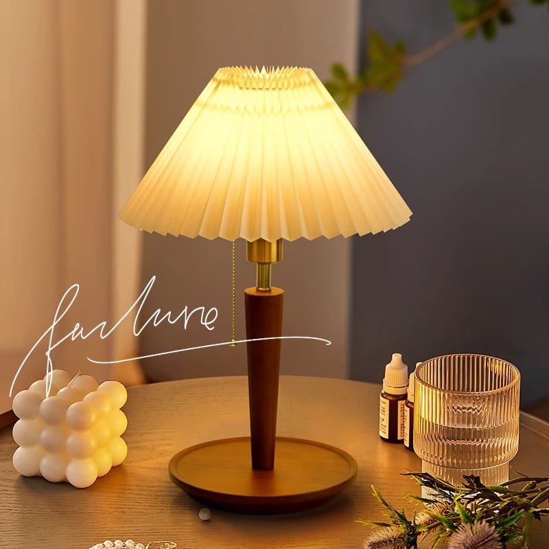 Đèn bàn dây kéo phong cách cổ điển, đèn ngủ phòng ngủ thời trung cổ, - DDB-1079