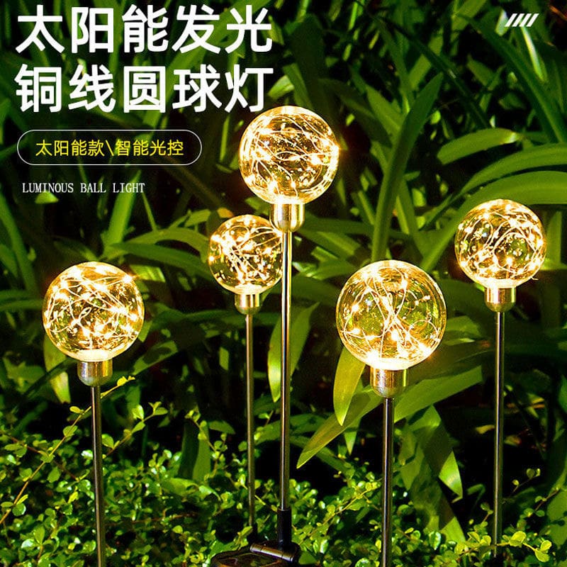 Đèn LED năng lượng mặt trời ngoài trời bóng đất đèn sậy đèn cỏ chống - DNT-1687