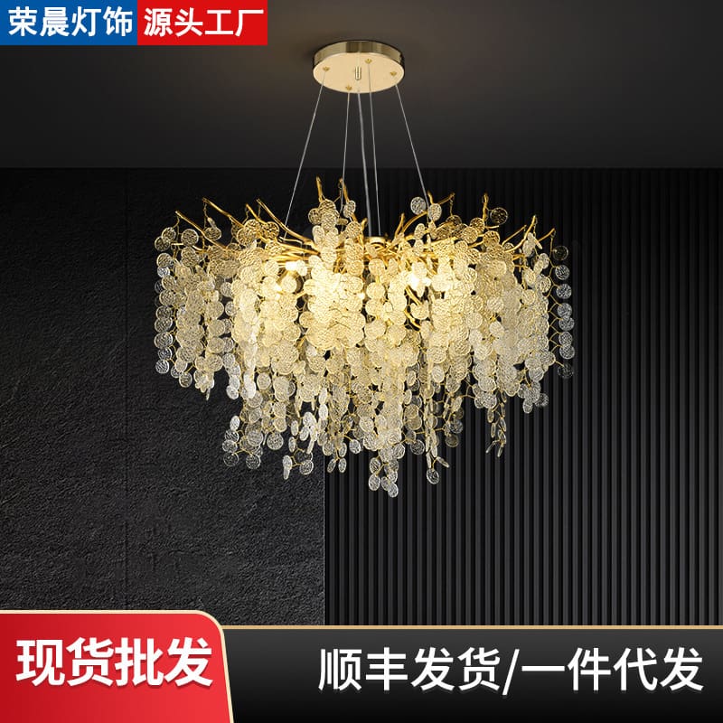 Đèn chùm pha lê sang trọng, đèn chùm đơn giản hiện đại, đèn phòng khách - DC-975