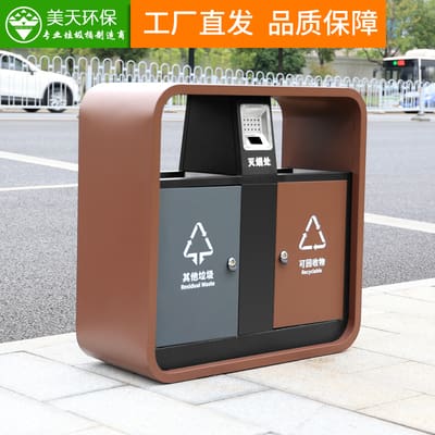 Thùng rác bằng thép không gỉ ngoài trời lớn vệ ngoài trời bền đẹp, thân thiện TGNT_178