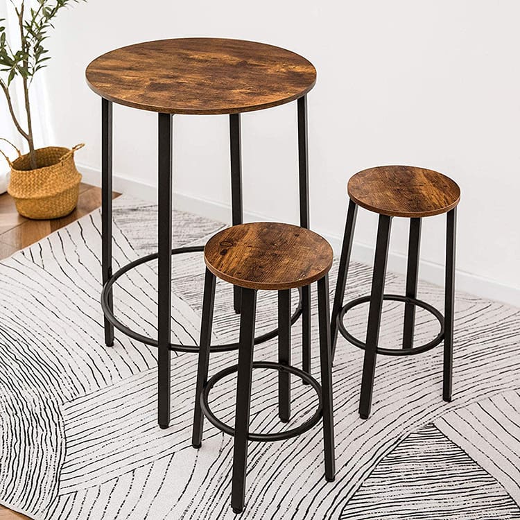 Bàn ghế Ván dăm đơn giản sắt rèn gỗ Bàn ghế ăn gia đình Bàn - BGCF-1120