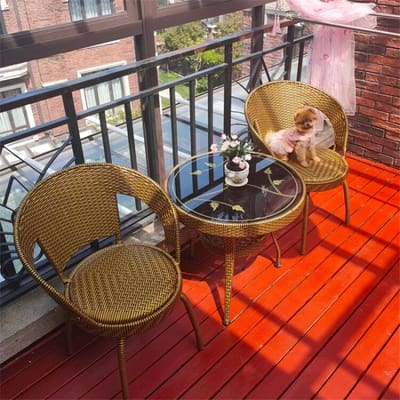 Bàn ghế ghế bệt ba mảnh bàn trà nhà ban ngoài trời bền đẹp, thân thiện môi tr BGSV_1533