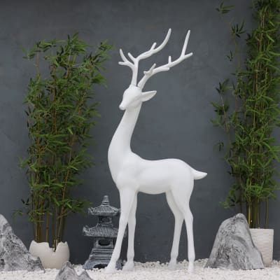 Sợi thủy tinh hươu trắng sika hươu điêu khắc ngoài ngoài trời bền đẹp, thân t DTTNT_99