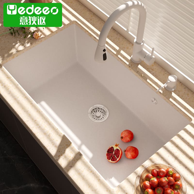 Rp4t bán buôn bồn rửa đá thạch anh lớn đơn cao cấp, tiện lợi cho nhà hàng CR-372