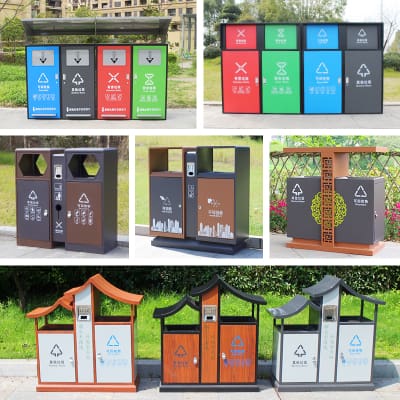 Thùng rác ngoài trời phân loại hộp vỏ hộp cao ngoài trời bền đẹp, thân thiện  TGNT_655