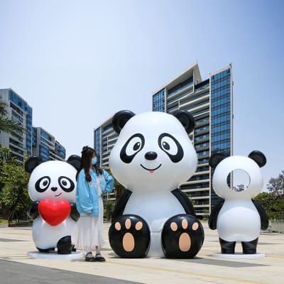 Sợi thủy tinh panda thủ công mỹ nghệ ngoài trời ngoài trời bền đẹp, thân thiệ DTTNT_113