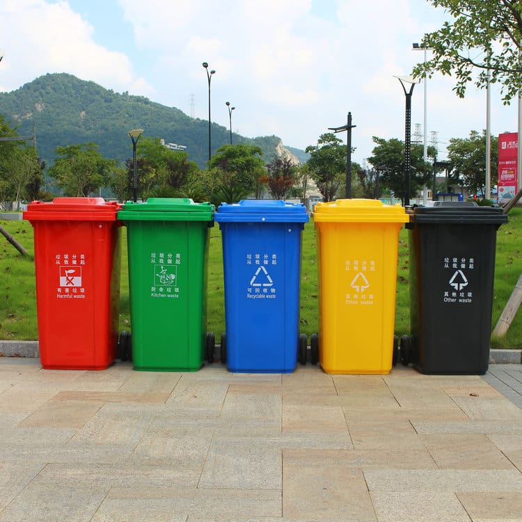 Thùng rác dày 240l ngoài trời thùng rác lớn thùng ngoài trời bền đẹp, thân th TGNT_970