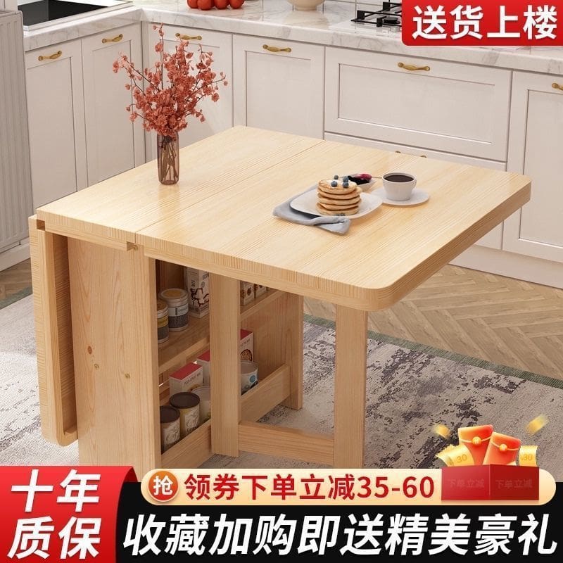 Bàn ăn gấp bằng gỗ nguyên khối để ăn uống tại nhà gia đình - BGCF-551