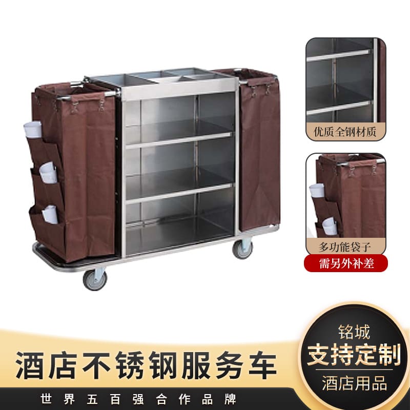 Xe chở vải lanh inox 2 mặt dày cao cấp chất lượng cho khách sạn DKS-622