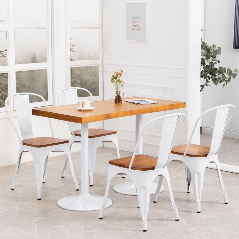 Bàn ăn và ghế lưới màu đỏ hiện đại Bàn cafe cửa hàng tráng - BGCF-842