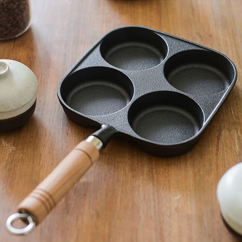 Chảo tráng trứng đúc 4 lỗ bánh bao trứng chảo cao cấp, tiện lợi cho nhà hàng  THN-112