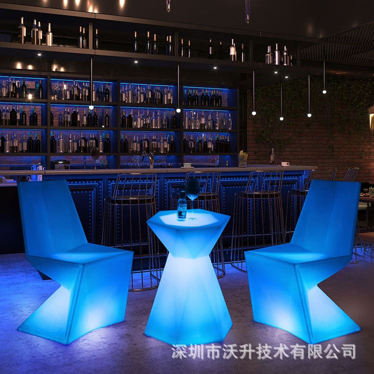 Bàn ghế dạ quang ngoài trời led kim cương Bộ bàn ghế thanh - BGCF-1981