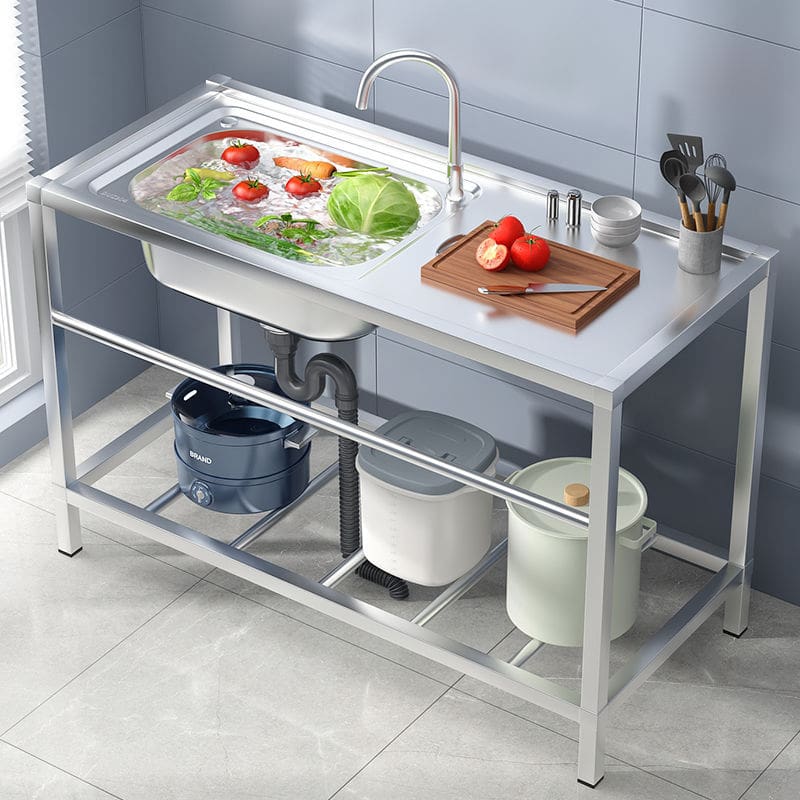 Bồn rửa gia dụng thương mại bằng thép không gỉ cao cấp, tiện lợi cho nhà hàng CR-464
