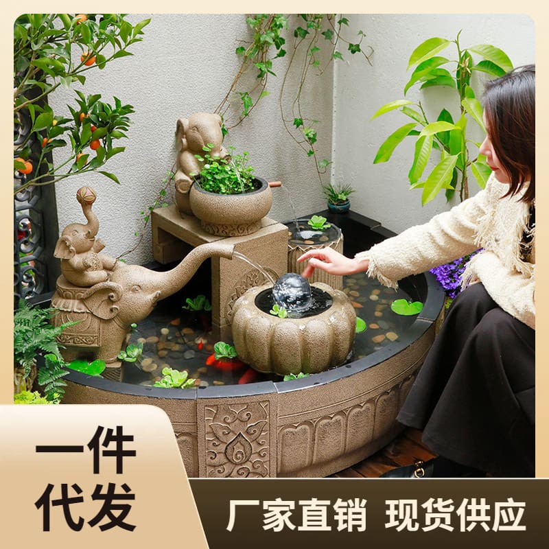 P616 sân ao cá nước chảy ngoài trời sân vườn ngoài trời bền đẹp, thân thiện m nan