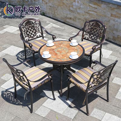 Bàn ghế nhôm đúc ngoài trời ban công thư giãn ngoài trời bền đẹp, thân thiện  BGSV_1148