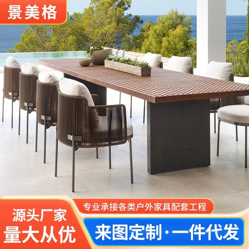 Bàn ghế ngoài trời mây sân vườn b&b bar nhà ngoài trời bền đẹp, thân thiện mô BGSV_508