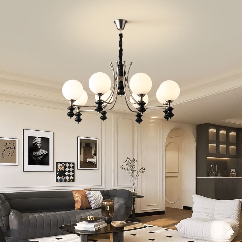 Đèn chùm phòng ngủ Bauhaus retro kiểu Pháp, phòng khách và phòng ăn, gỗ - DC-850