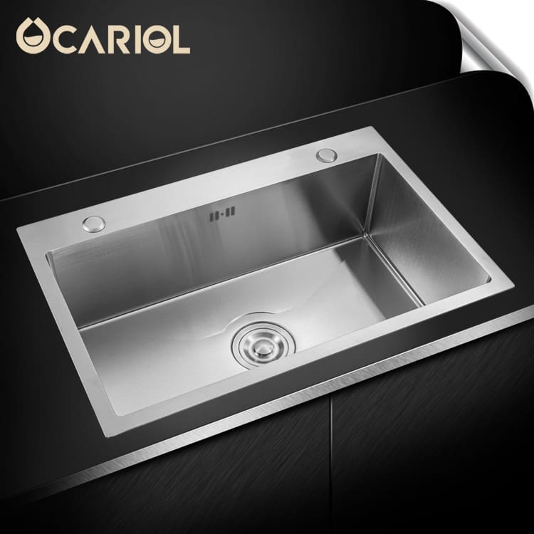 Nhà bếp inox 304 handmade chậu rửa đơn bộ handmade cao cấp, tiện lợi cho nhà  CR-160