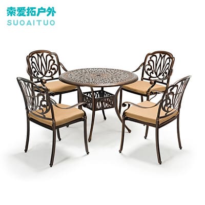 Bàn ghế nhôm đúc ngoài trời sân vườn bộ bàn ngoài trời bền đẹp, thân thiện mô BGSV_1213